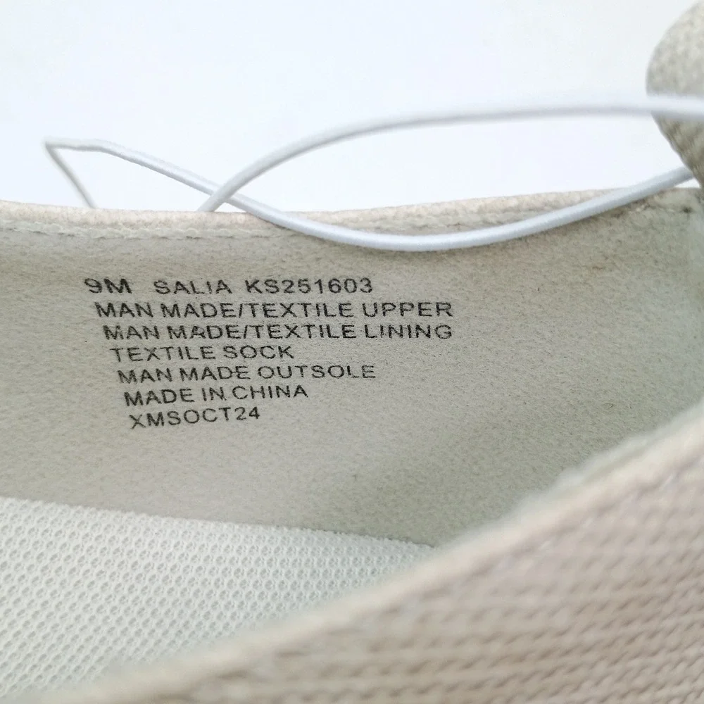 Kensie Salia Slip On Sneakers Women Size 9 Cream Textile KS251603